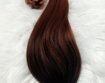 Brown Ombre Ponytail Extension: Synthetic Hairband Wig