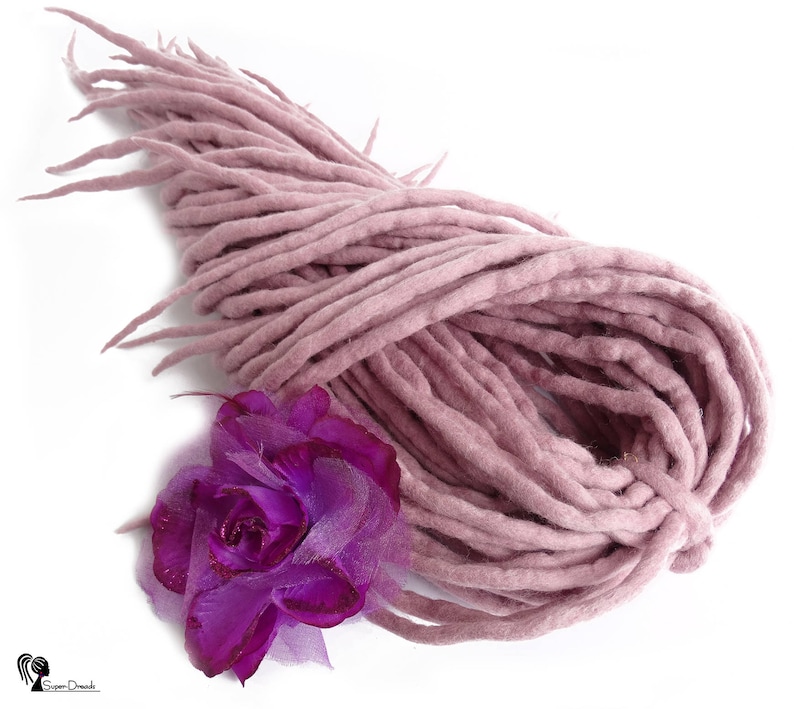 Pink Wool Dreadlocks Light Pink Dreads Extensions Dirty Pink Etsy