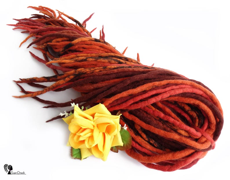 Full Set Orange Wool Dreadlocks Ginger Dreads Extensions Etsy