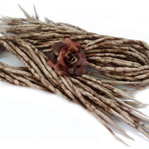 WOOL DREADLOCKS OMBRE Brown blonde, Light Brown Dreadlocks,Merino full set Double Ended De dreads, Blonde ombre Dreads Extensions