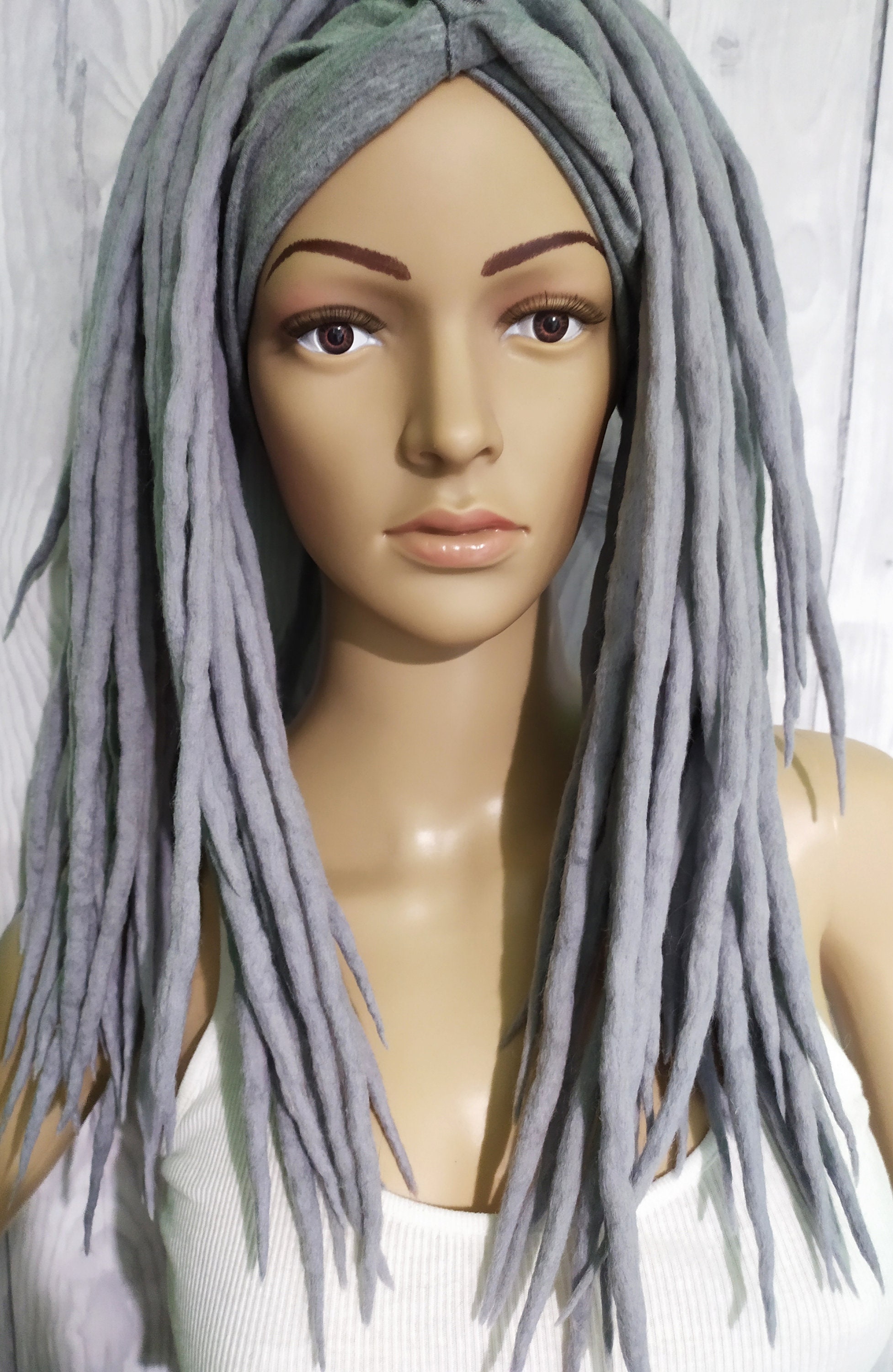 Grey Wool Dreadlocks Light Grey Wool Dreads Dreadlock Etsy