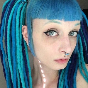 Blue Wool Dreadlocks Turquoise Dreads Extensions Goth - Etsy