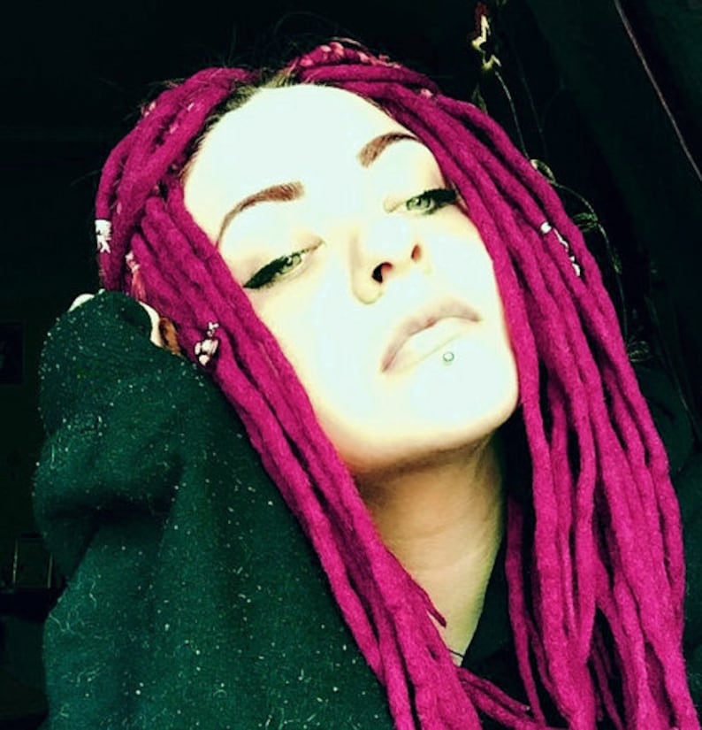 Pink Wool Dreadlocks Magenta Pink Dreads Extensions Rave Etsy