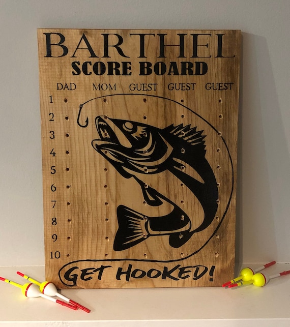 Fishing Score Board. Fishing Brag Board.ice Fishing Game. Get Hooked  Handmade. Handpainted. Fishing. Cabin Decor. up to 5 Bobbers Included -   Canada