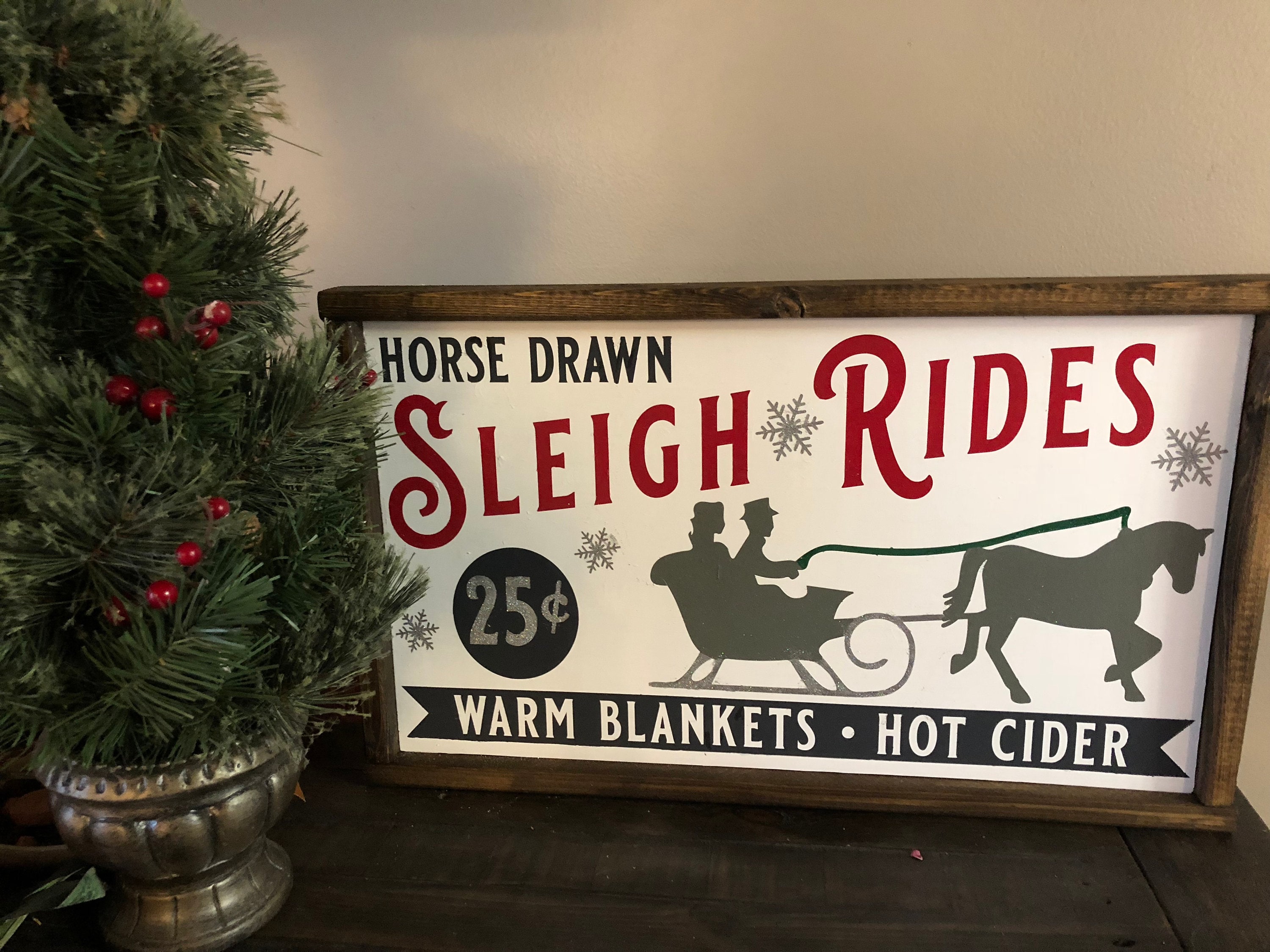 Sleigh Races Sign Horse Drawn Sleigh Rides. Wood Decor. Christmas Sign - Etsy