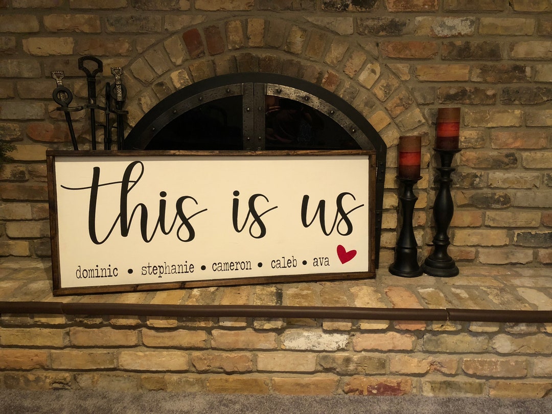 This is Us. Family Sign. Wall Decor. Family Members. Rustic. Handmade ...