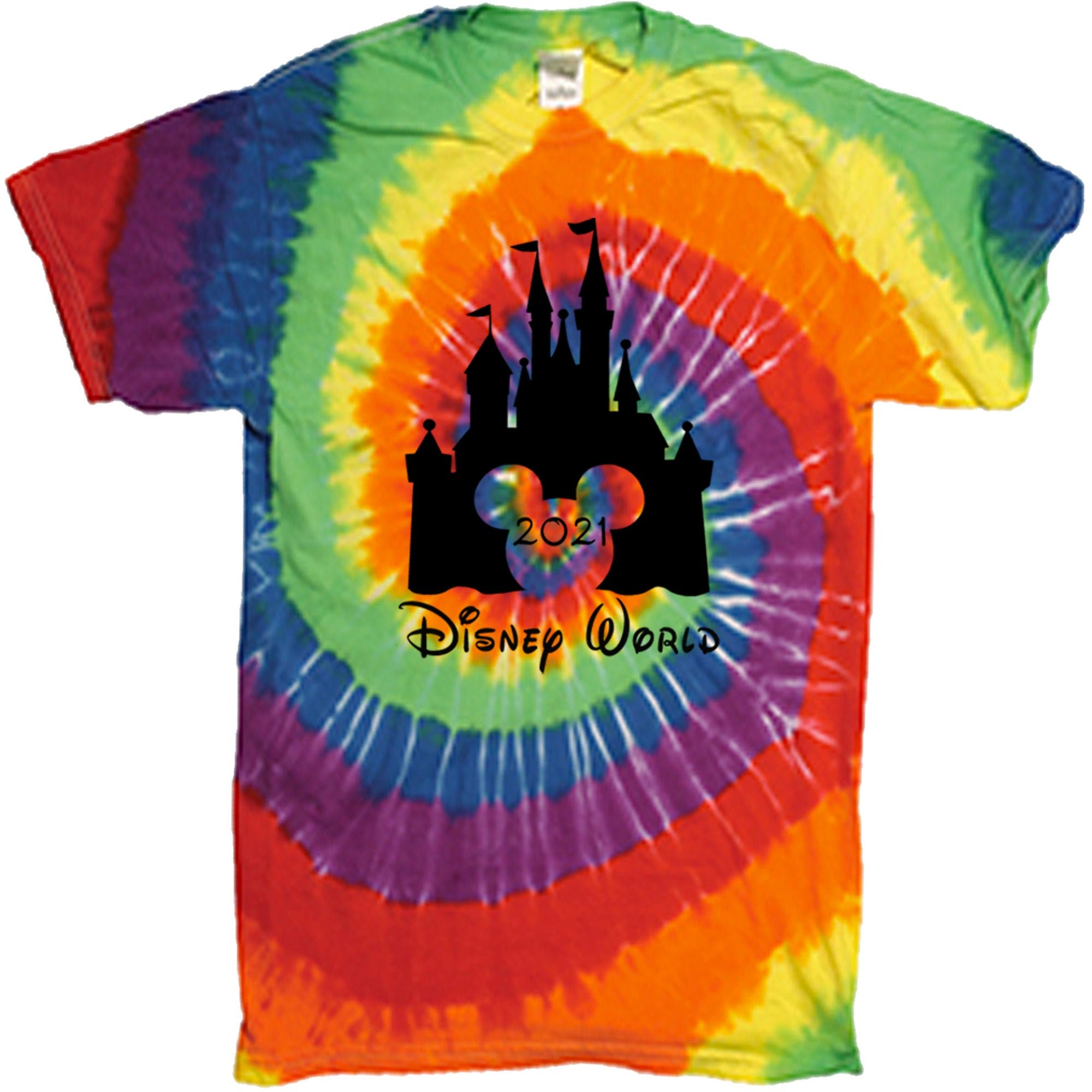 Disney Multi Color Tie Dye Castle Shirt 