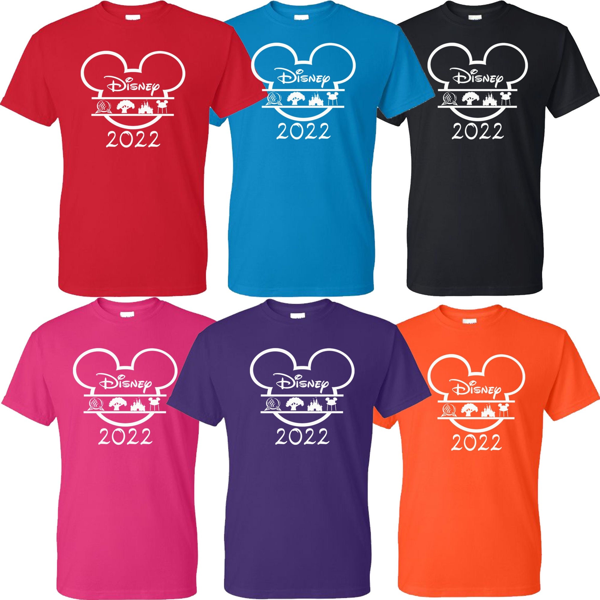 Disney 4 Parks Matching Tee Shirt Free Personalization Etsy