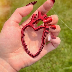 Gothic Unique Heart Shaped Carabiner Alternative Style Keychain