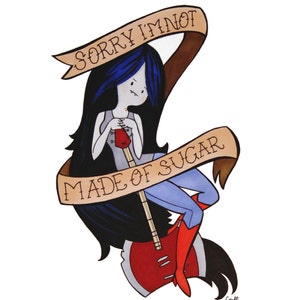 Marceline the Vampire Queen Tattoo Style Print - Etsy