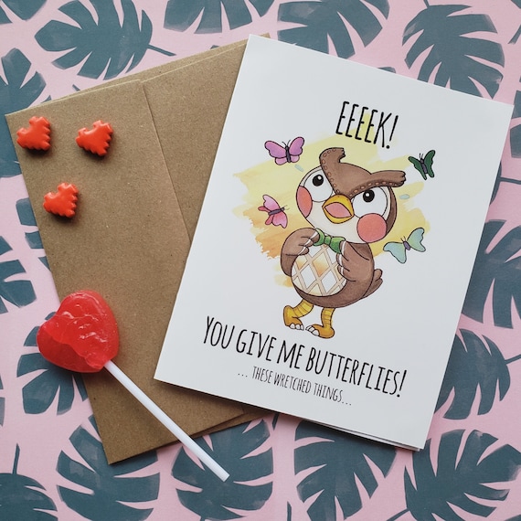 ACNH Blathers ''you Give Me Butterflies'' Cute Etsy