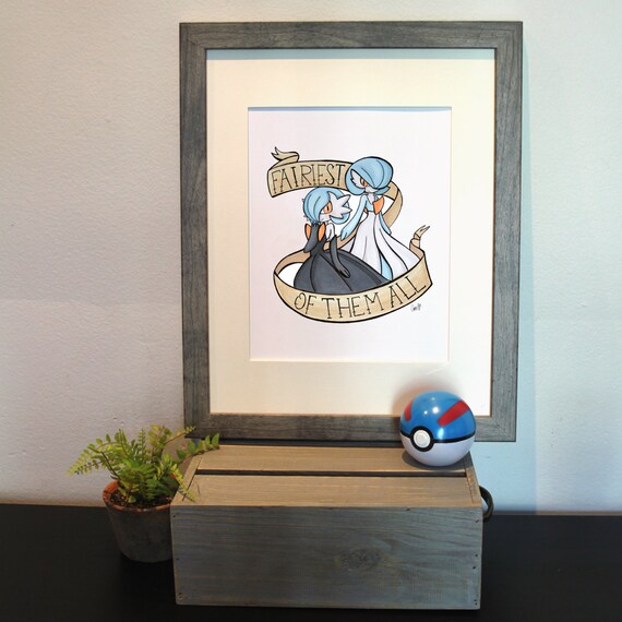 Pokemon Shiny Mega Gardevoir Fairiest Of Them All Tattoo Style Print