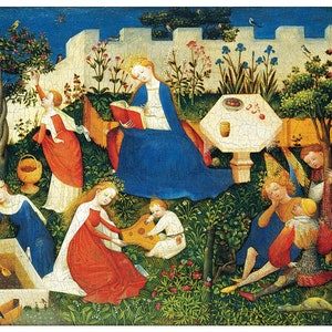 アート・デザイン・音楽 MEDIEVAL &RENAISSANCE MINIATURE PAINTING Little Garden of Paradise Art Print, Medieval Wall Art, Old
