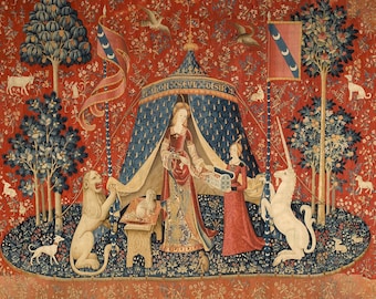 Lady and the unicorn tapestry art hotsell