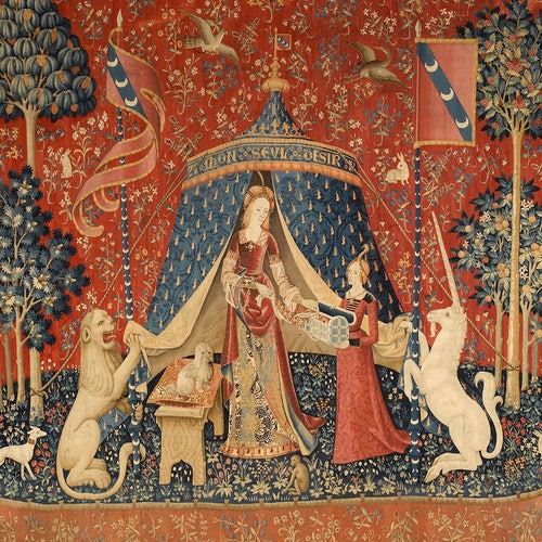 The Lady and the Unicorn Art Print Unicorn Tapestry Medieval | Etsy