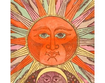 Sun Face Painting Etsy