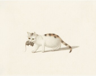 Cat Mouse Drawing Etsy Cat Mouse Drawing Etsy
