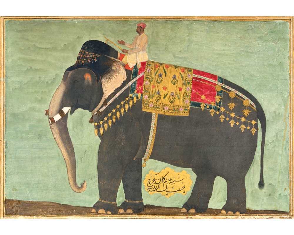 Indian Elephant Art Print Antique Royal Elephant Painting India