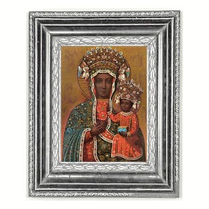Impresión artística de la Virgen Negra, Nuestra Señora de Czestochowa, Virgen María Negra, Jesús Negro, arte popular afroamericano, icono religioso vintage