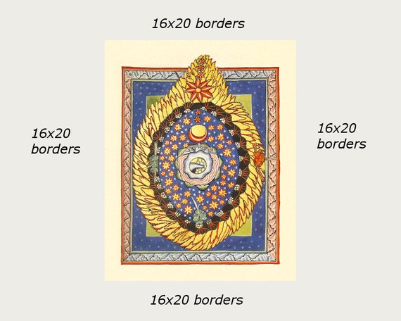 Hildegard of Bingen Art Print, the Universe, Illuminated Religious