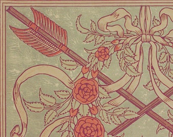 Vintage Arrows Art Print, Antique Walter Crane Art Nouveau Design