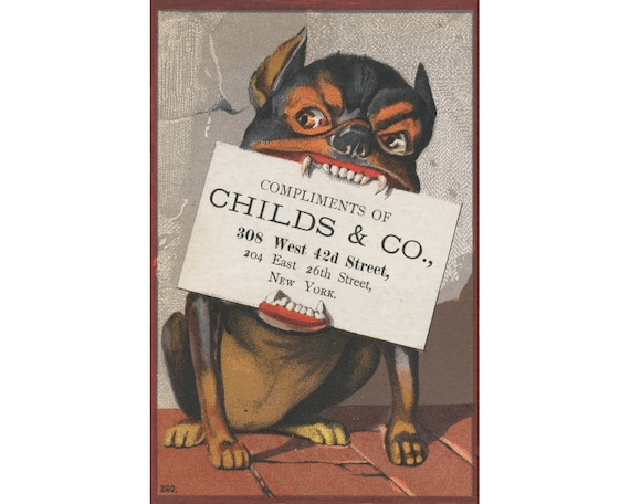 Dog art print, Funny dog art, Pug, Min pin, Bully breed dog, Vintage advertisement, Vintage advertising, Fun animal art, Art for children