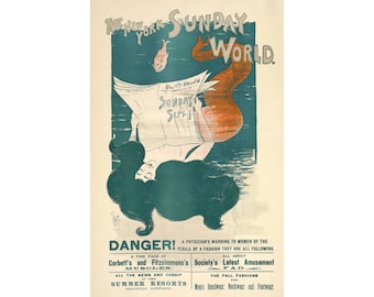 Vintage mermaid art print, Mermaid poster, Mermaid wall art, Nautical art print, Antique newspaper advertising, Vintage advertisement, Ocean