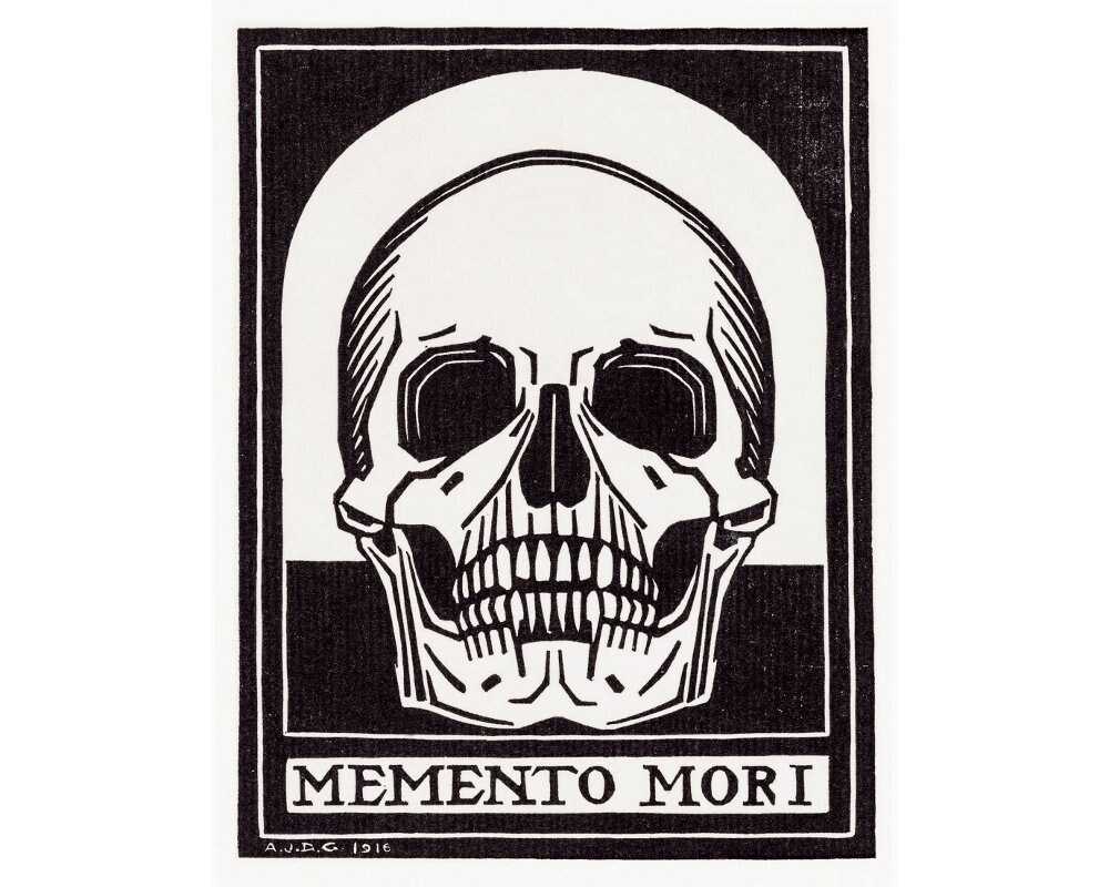 Memento Mori Art Print, Skull Wall Art, Death Art, Gothic Art