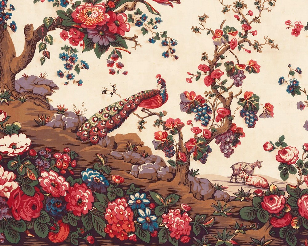 Antique Tree of Life Art Print, Vintage Nature Painting, Chinoiserie ...