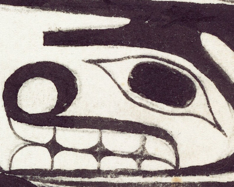 Impresión de arte indio Haida, diseño nativo americano de la costa noroeste del Pacífico, arte mural tribal canadiense, pintura de Johnny Kit Elswa, Primeras Naciones imagen 3