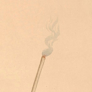 Pu&ograve; includere: Un bastoncino di legno sottile con una scia di fumo grigia e vaporosa che sale dalla cima.