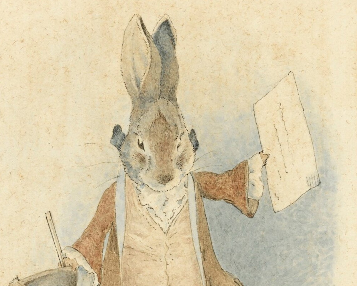 Benjamin Bunny, Beatrix Potter Art Print, Storybook Illustration ...