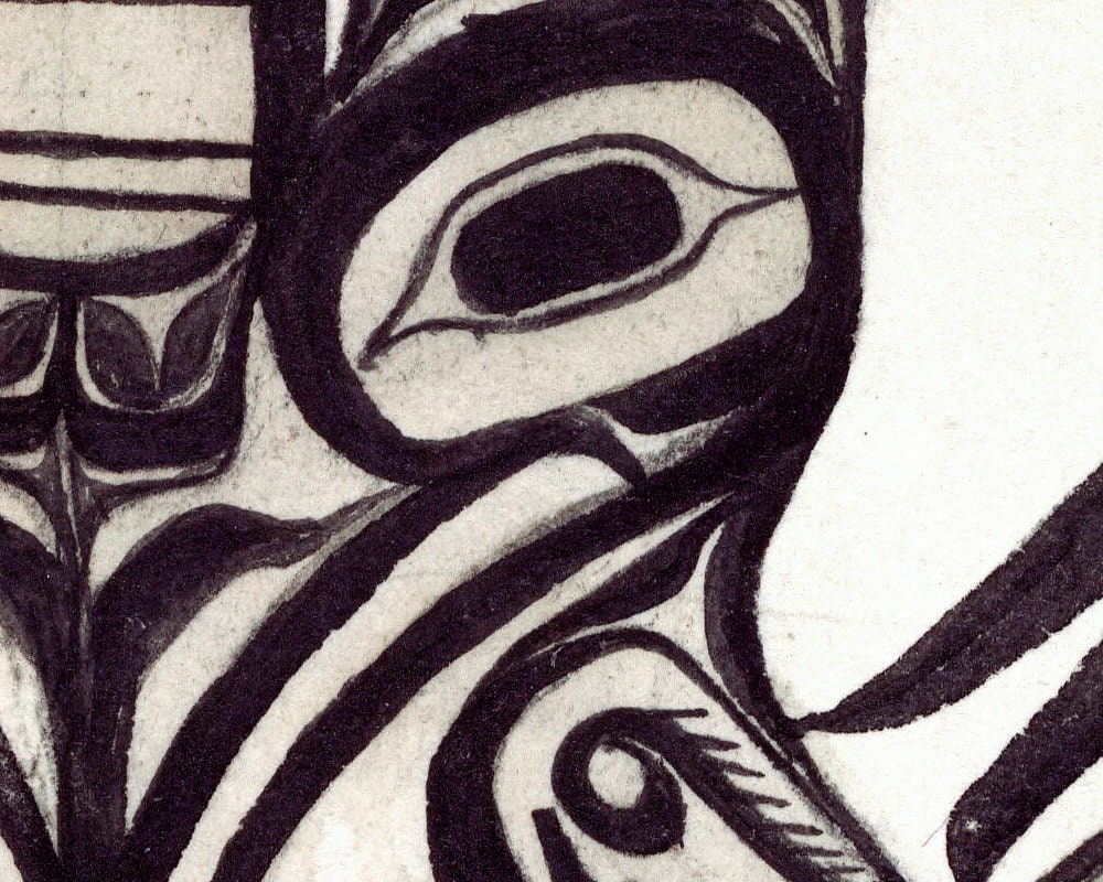 Pacific Northwest Coast Native American Raven Art Print, Haida Indian ...