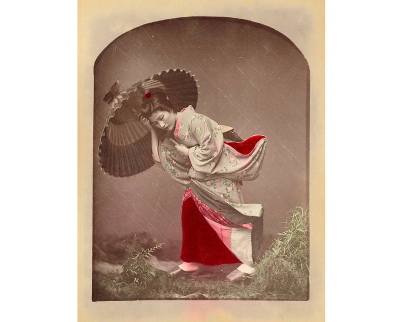 Antique Japanese Photography Art Print Japanese Photograph Etsy