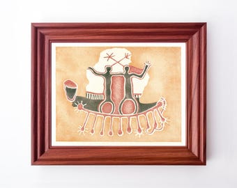 Native American Petroglyphs art print, Ancient pictographs, Rock art, Cave paintings, Archeology wall art, Southwest Indigenous art