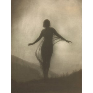 The Breeze, Anne Brigman print, Antique photography art, Mystical wall art, Nature spirit, Goddess, Vintage Woman, Feminist art, Silhouette