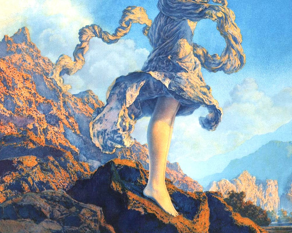 絵画 ECSTACY Ecstasy, Maxfield Parrish Art Print, Antique Woman Painting