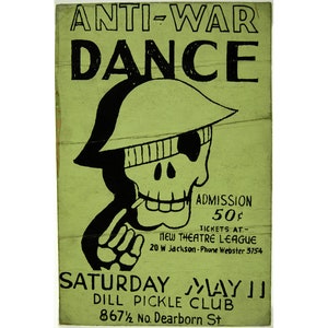 Vintage Anti-War poster, Antique American political art print, World War II era, Old propaganda, Peace wall art, Pacifist, Pacifism, Skull