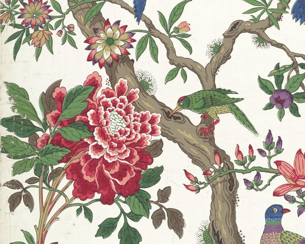 Antique Exotic Bird Painting Chinese Export Wallpaper Panel - Etsy