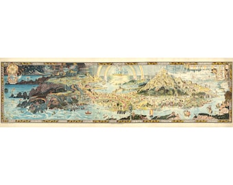 An Ancient Mappe of Fairyland art print, Children's fantasy map, Kid's magical wall art, Antique map poster, Vintage fairy tale art