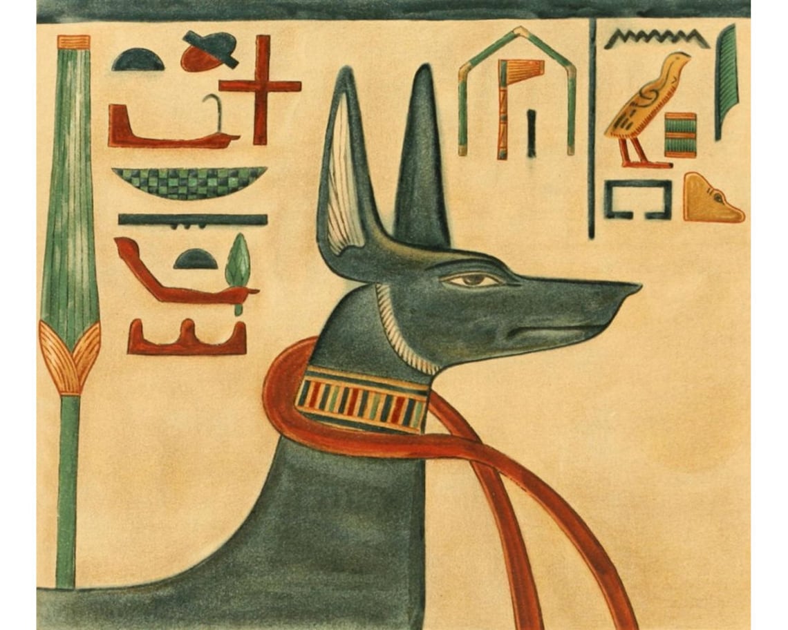 Egyptian Dog Wall Art Anubis Art Print Ancient Egypt Art Etsy