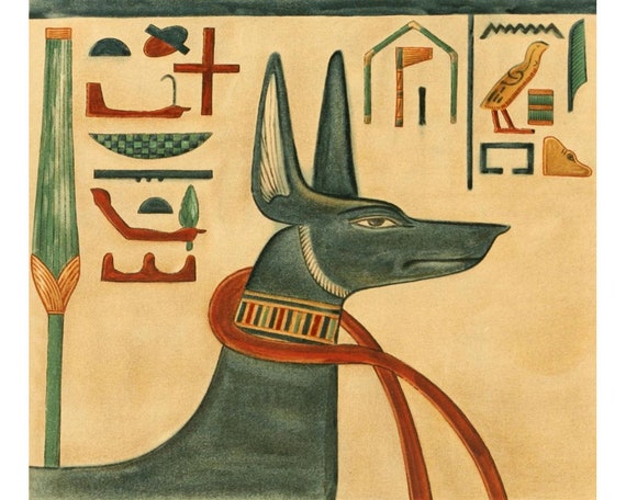 Egyptian dog wall art Anubis art print 