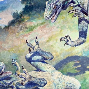 Dinosaurs Art Print, Charles R. Knight Painting, Vintage Dinosaur Art ...