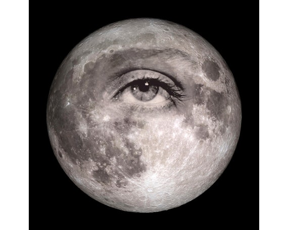 Luna Art Print, Full Moon Photograph, All Seeing Eye