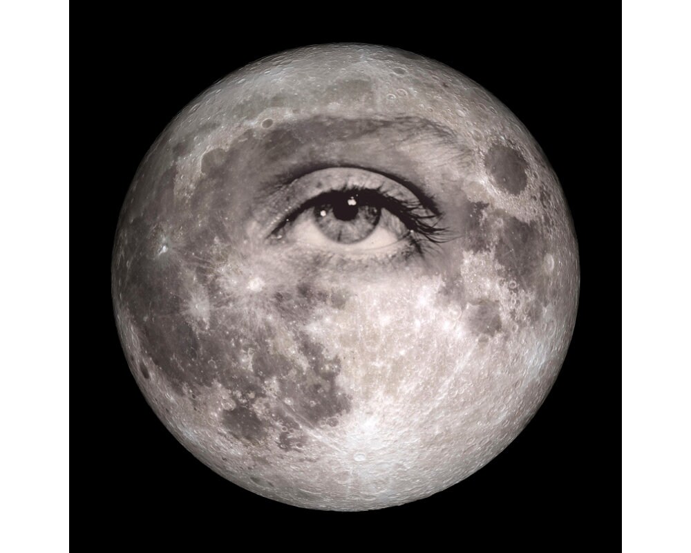 Luna Art Print, Full Moon Photograph, All Seeing Eye, Celestial