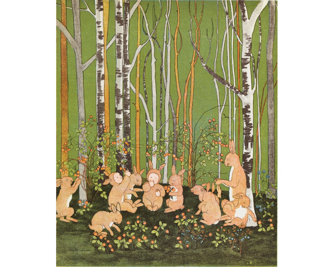Wald Simon Fröhlich アートブック Sibylle Von Olfers Art Print, the Story of the Rabbit Children