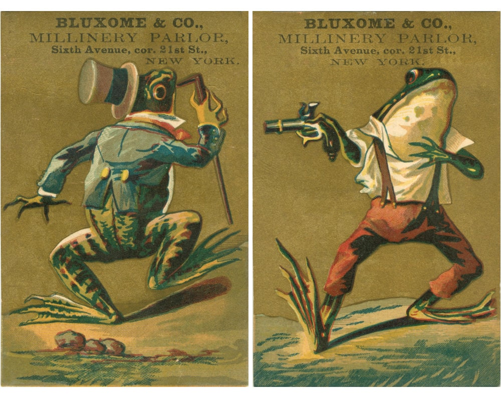 Set of Two Frog Art Prints Antique Frog Art Vintage Frogs Etsy