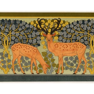 Art nouveau deer art print, Art nouveau poster, Deer wall art, Animal artwork, Art nouveau wall art, Nature art, Maurice Pillard Verneuil