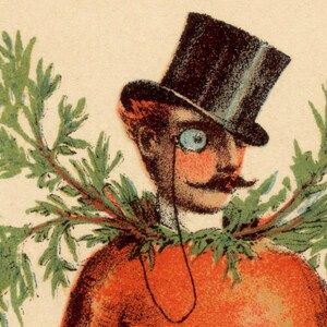 Victorian carrot man, Vintage kitchen art print, Funny kitchen poster, Food wall art, Kitsch, Strange, Bizarre, Absurd, Odd, Curious, Weird image 2
