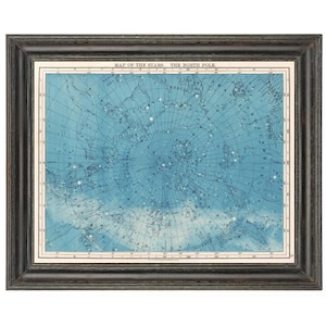 Antique Map of the Stars art print, The North Pole, Vintage star chart, Constellations wall art, Astronomy poster, Celestial diagram, Sky image 3
